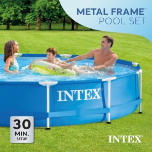 INTEX 28211EH - Piscina con marco de metal, 12 pies x 30 pulgadas, con bomba de filtro de cartucho